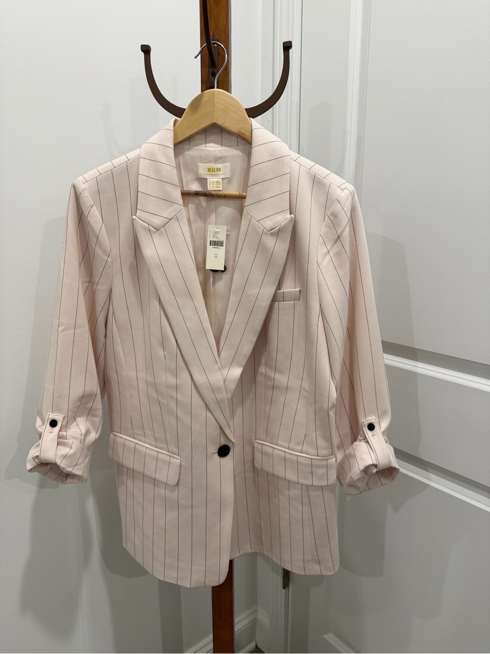 Maeve Ivory Pinstripe Blazer NWT Size 12